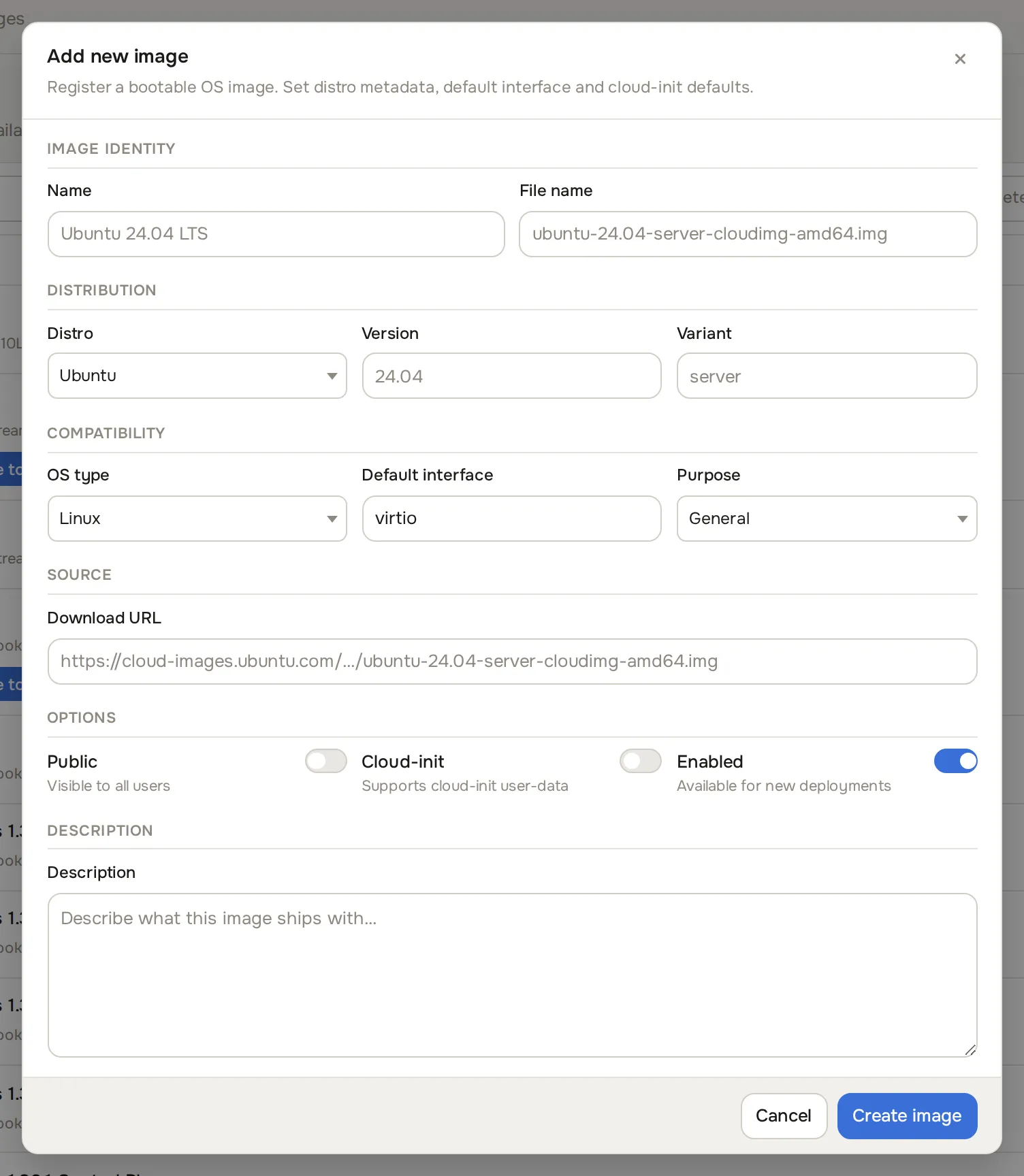 Add Image dialog
