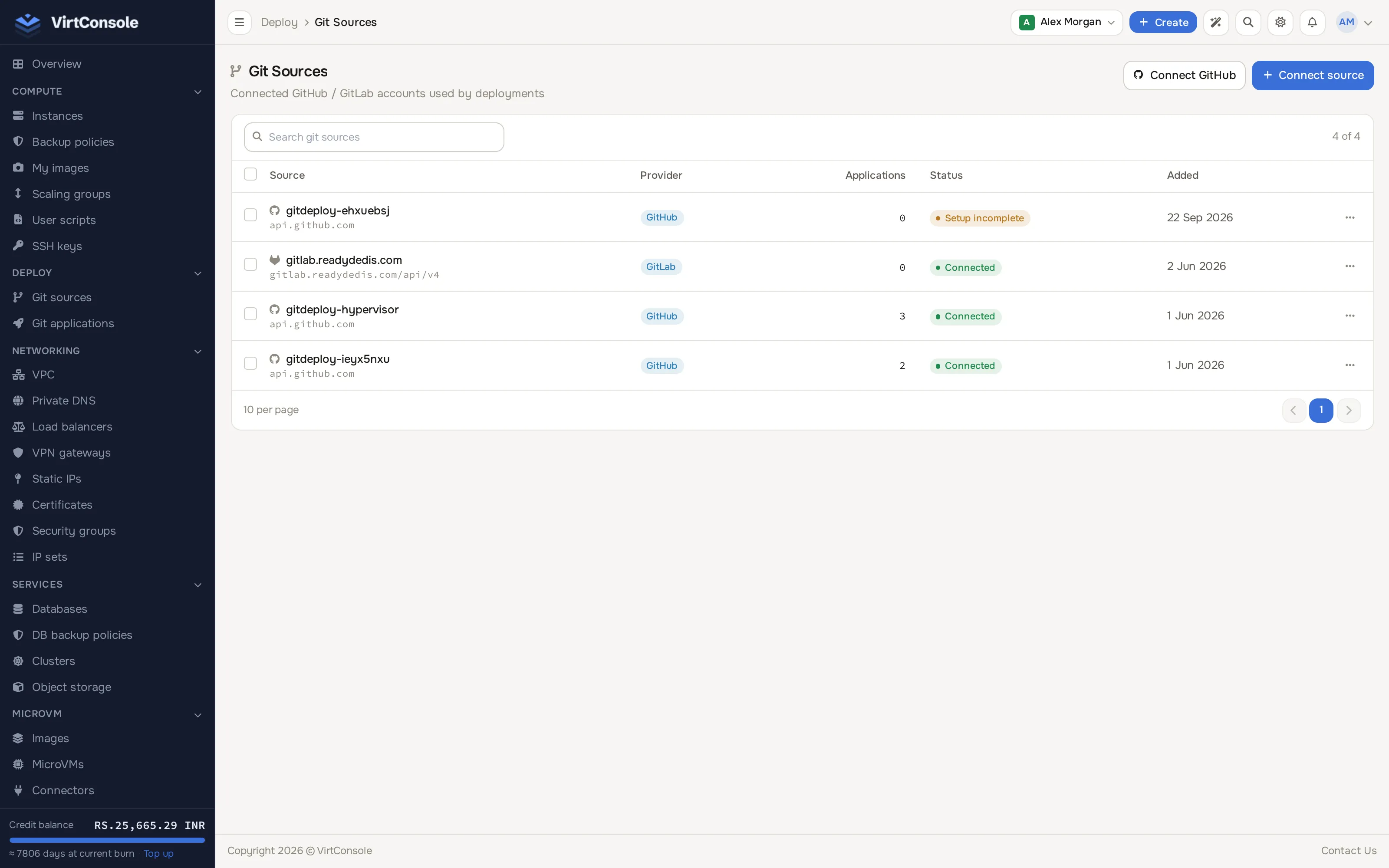 Git sources list