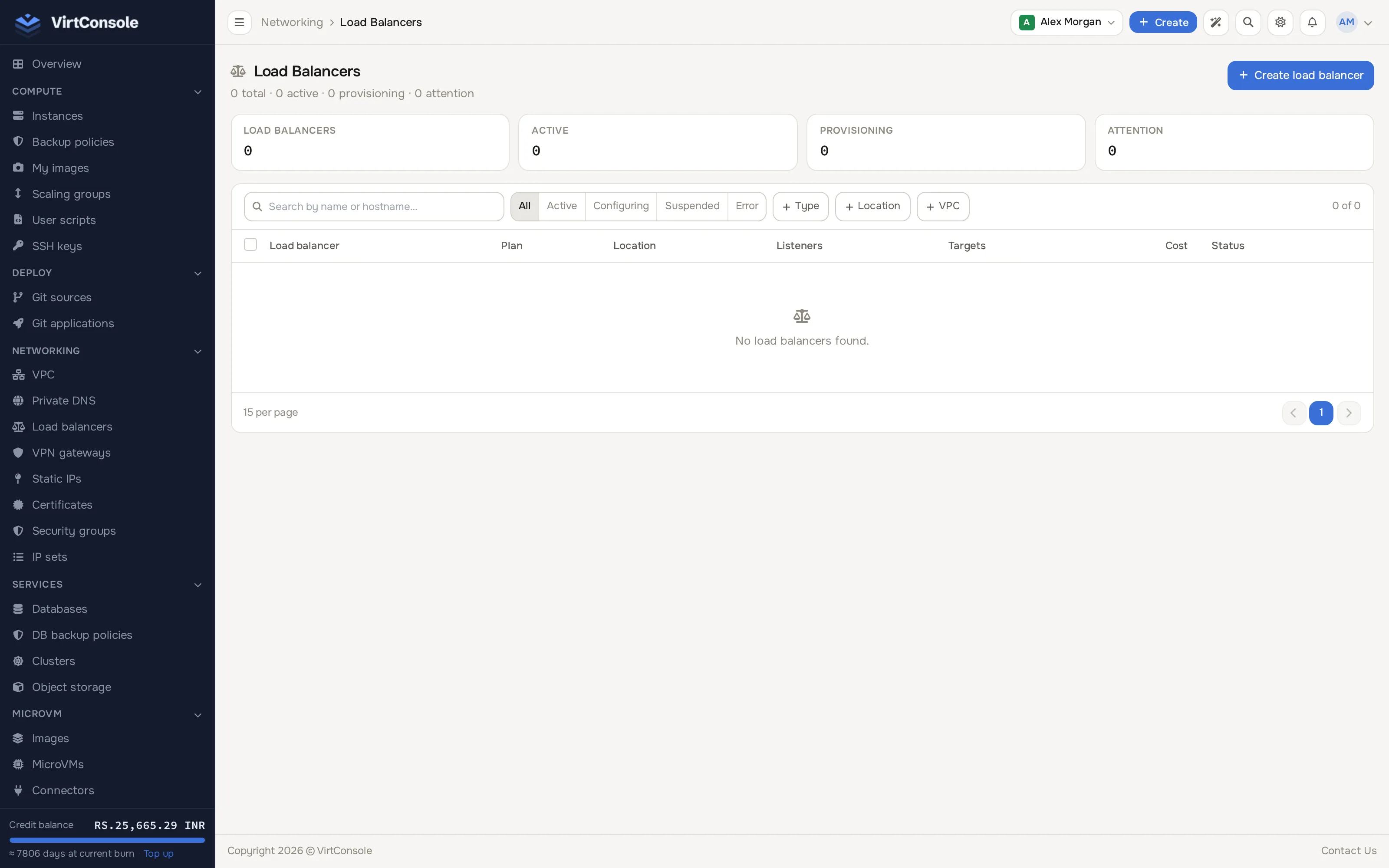 Load balancers list