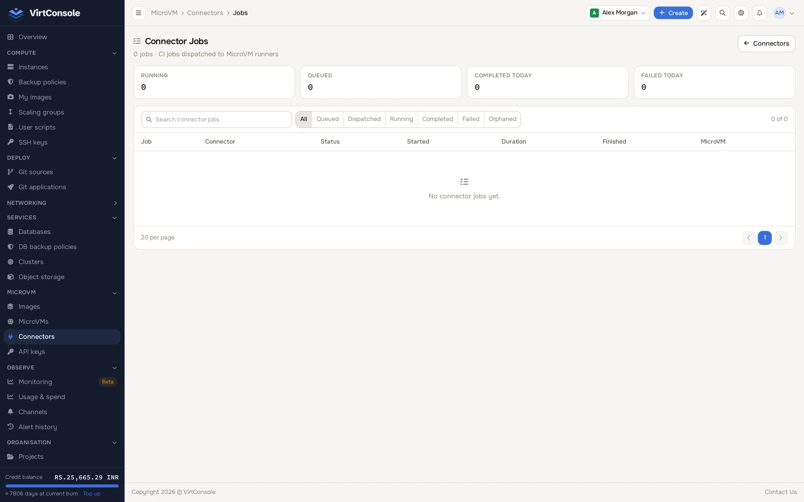 Connector jobs page