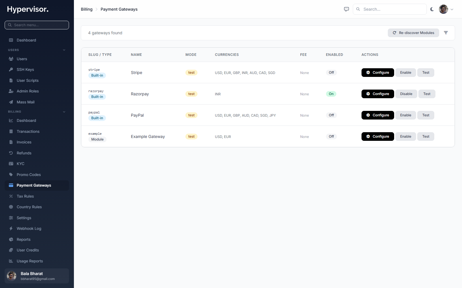 Payment gateways