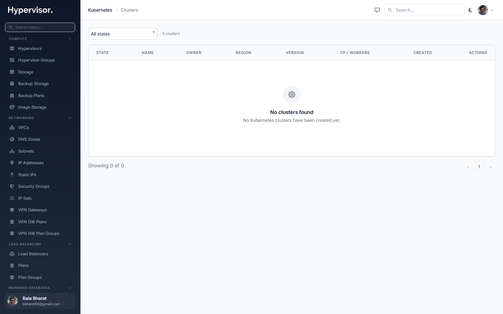 Create cluster wizard step 1