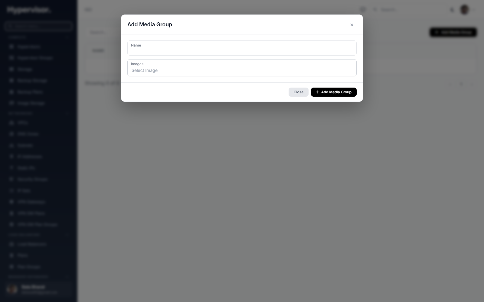 Create media group form