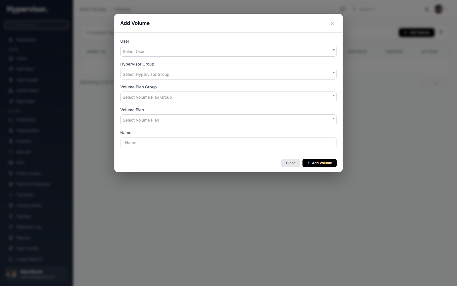 Create volume form