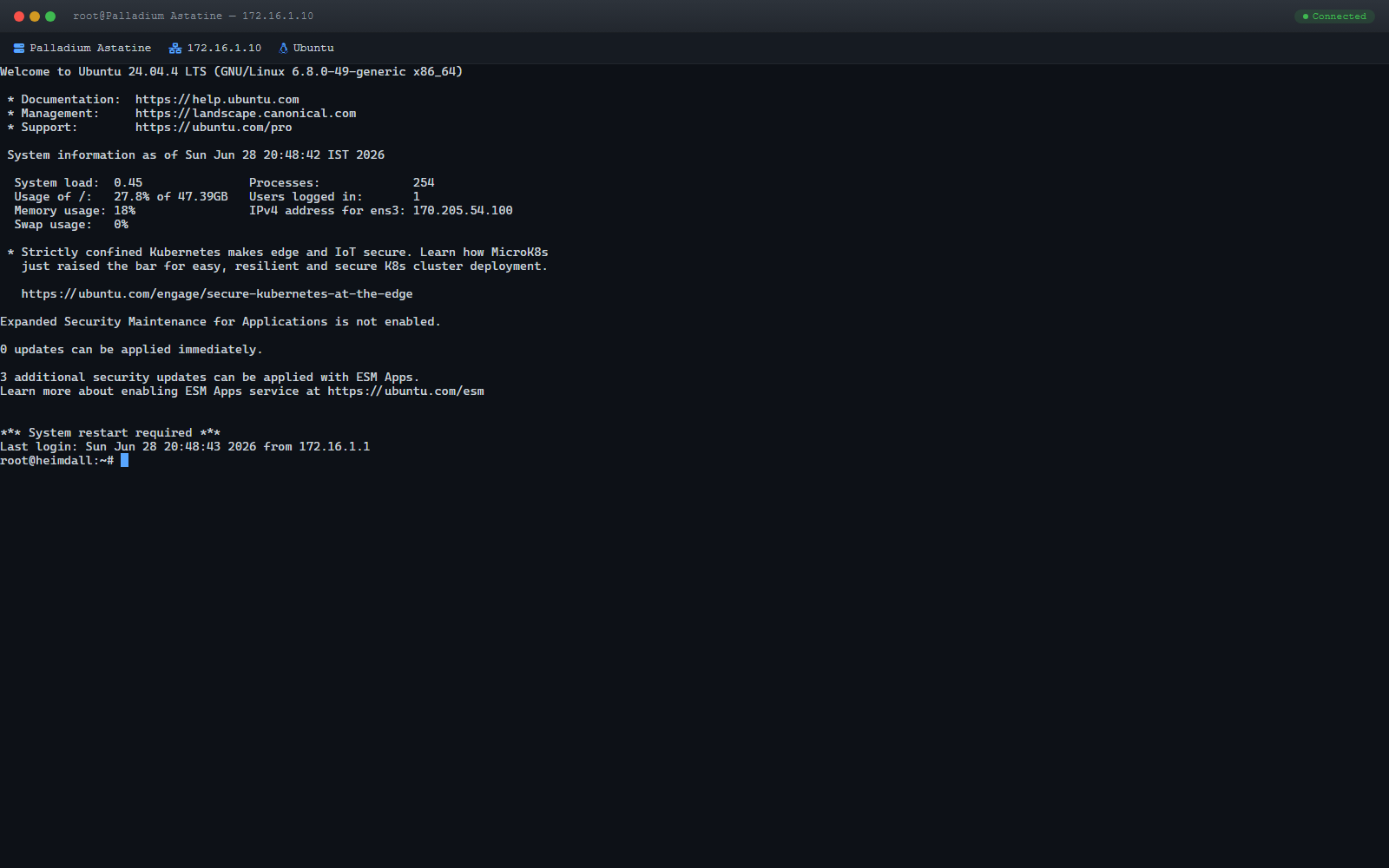 Web SSH terminal in browser tab